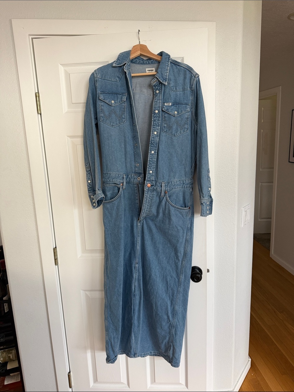 Wrangler Light Blue Denim Maxi Shirt Dress